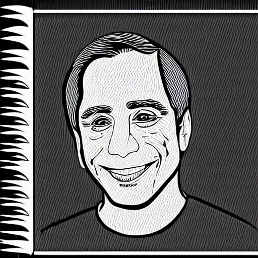 Image similar to Tony Danza coloring book page, line sketch, black and white