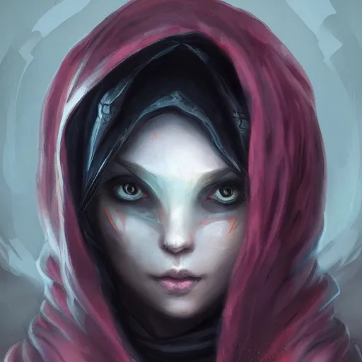 Prompt: hooded priestess of emo teen thot, by charlie bowater, peter mohrbacher, loish, trending on artstation, concept art