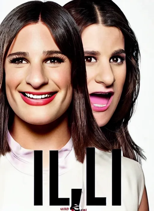 Image similar to glee sequel poster where rachel berry is the villain, evil bloody serial killer lea michele in rags with knife cackling maniacally, with text, dark disturbing version of glee, airing in 2 0 2 3, high quality detail, close - up of rachel's face