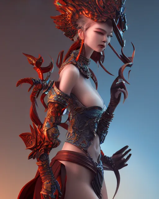 Image similar to fantasy art by leonhuang, 3 d render artstationhd