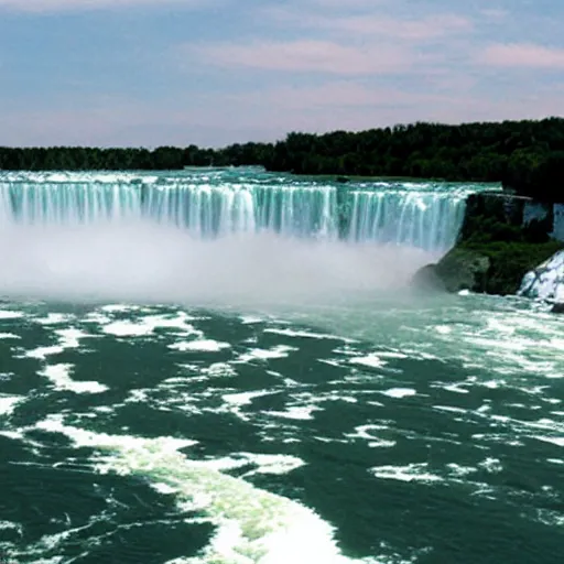 Prompt: Niagara Falls made but it’s all milk realistic vacation