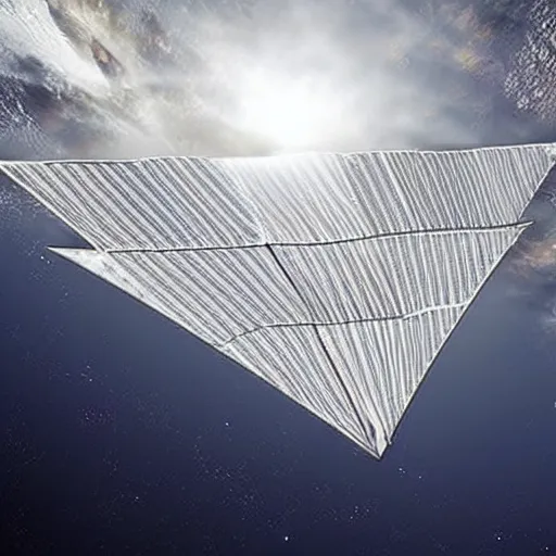 Prompt: giant solar sail floating in space