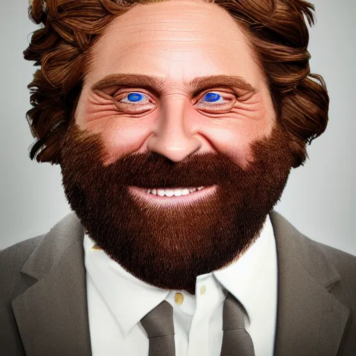 Prompt: hyperrealistic zach galifianakis smiling while hung by the neck noose, stunning 3 d render inspired by istvan sandorfi & greg rutkowski & mike judge, perfect symmetry, dim volumetric cinematic lighting, 8 k octane comprehensive render, extremely mega hyper - detailed and lifelike attributes & atmosphere, intricate, realistic flesh texture, masterpiece, artstation, stunning,