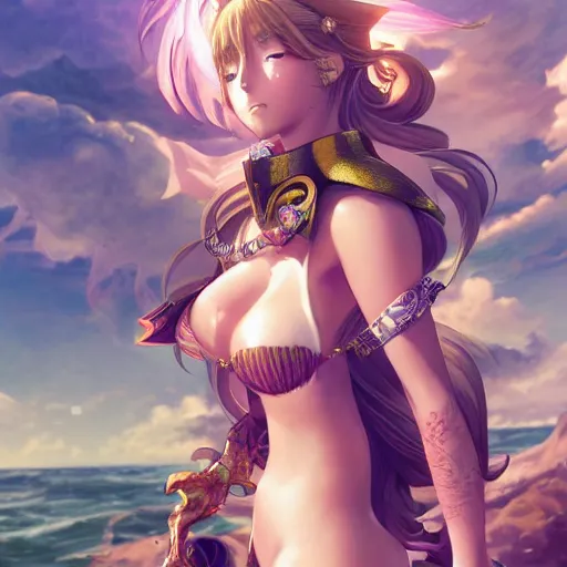 Prompt: photograph of pretty anime girl in bikini, jojo's bizarre adventure live action, fantasy, intricate, elegant, highly detailed, artstation, concept art, matte, sharp focus, illustration, hearthstone, art by artgerm and greg rutkowski