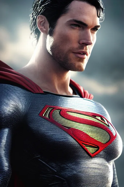 Image similar to a fancy close up of Megan Fox as Man of Steel by Greg Rutkowski, Sung Choi, Mitchell Mohrhauser, Maciej Kuciara, Johnson Ting, Maxim Verehin, Peter Konig, 8k photorealistic, cinematic lighting, HD, high details, dramatic, trending on artstation, full body shot