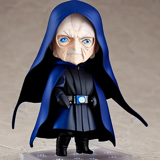 Image similar to nendoroid hooded darth sidious emperor palpatine from star wars, detailed, custom