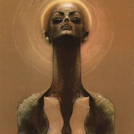 Image similar to female marthian by Beksinski