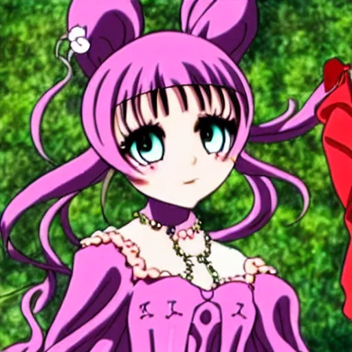 Image similar to A still of Ariana Grande in Rozen Maiden (2004)