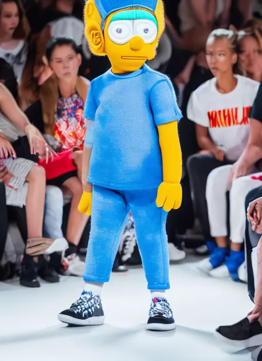 Image similar to hyperrealistic and heavy detailed air jordan runway show of maggie simpson, leica sl 2 5 0 mm, vivid color, high quality, high textured, real life