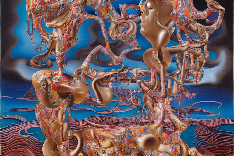 Prompt: abstract sculpture by james jean and salvador dali and shusei nagaoka, oil on canvas, surrealism, neoclassicism, renaissance, cell shaded, 8 k