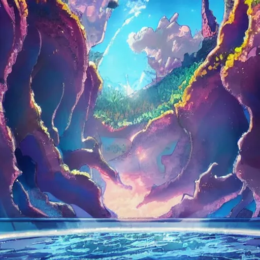 Prompt: Atlantis, anime scenery