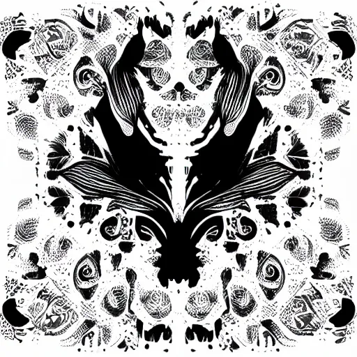 Image similar to inkblot. vector art, black on white.