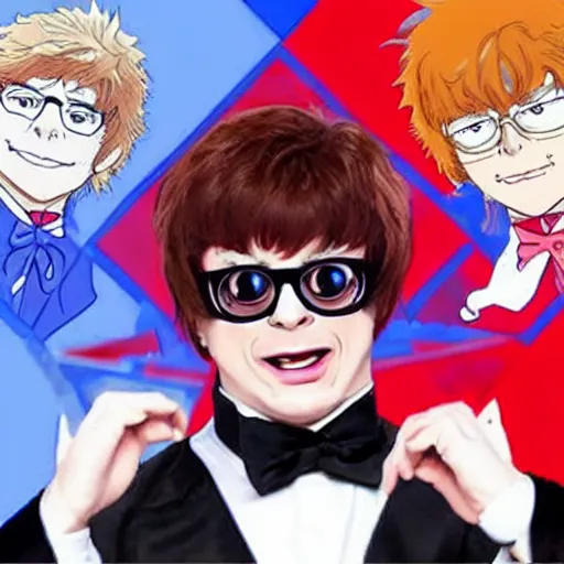 Image similar to Austin Powers as an anime character