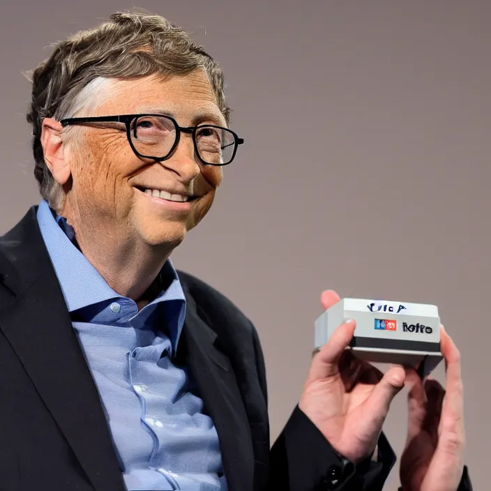 Prompt: bill gates holding rtx 3090 close to his cheek loving it