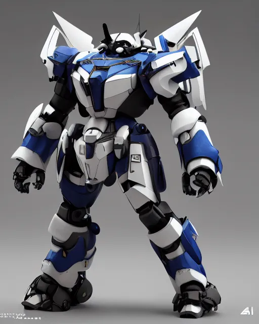 Image similar to futuristic panda mecha, azure details, panda armor, 8 k hd resolution, barbatos gundam, bandai box art, zoids, makoto kobayashi, frank gehry, raymond swanland, unreal engine 5, octane render, cgi,