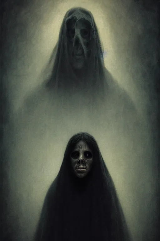 Image similar to perfectly - centered horror portrait - photograph of the curse of la llorona ; real life portrait by beksinski and jean delville, horror scary theme, unreal engine 5, photorealism, hd quality, 8 k resolution, cinema 4 d, hdr dramatic cinematic lighting