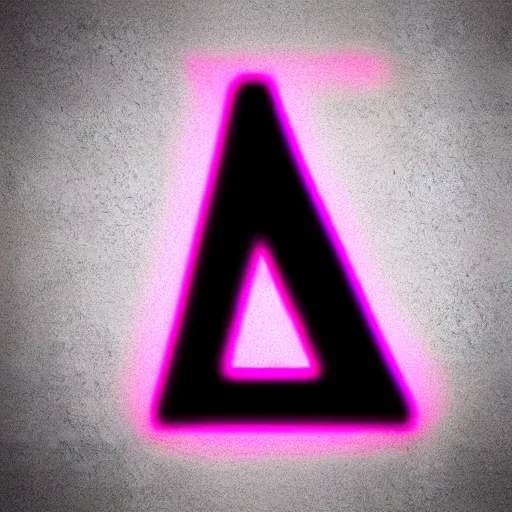 Image similar to letter 'A' retrowave neon style on clean black background