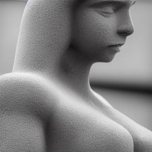 Image similar to gorgeous brutalist woman made out of concrete, extremely high detail and masterful composition, highly symmetric, 8K, Leica Vario-Elmar-S 30-90mm f/3.5-5.6 ASPH