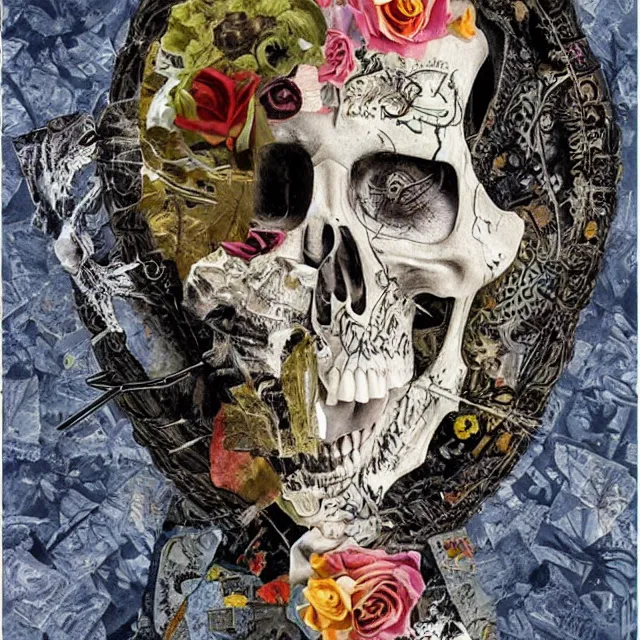 Prompt: death, collage art, highly detailed