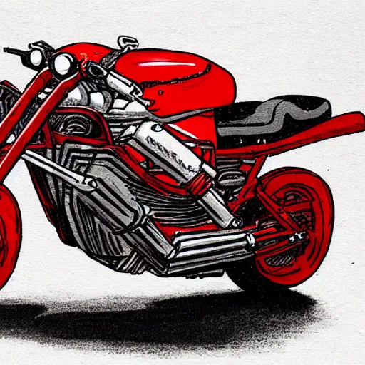 Prompt: a red motorcycle from akira