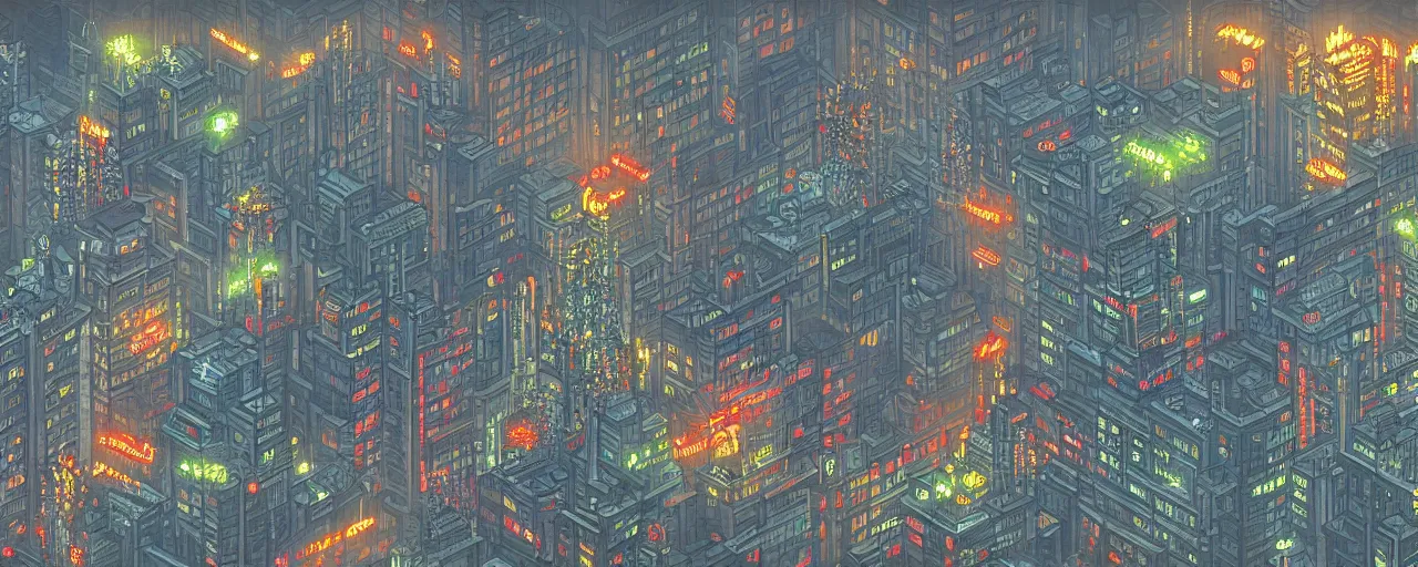 Image similar to blade runner city, pixel art. very detailed 1 6 bit