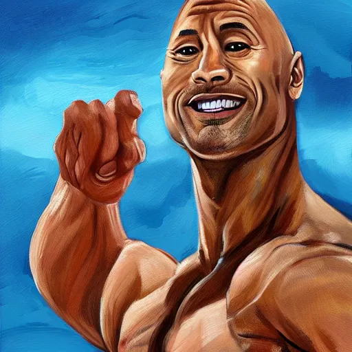 Image similar to dwayne the rock johnson as a velociraptor in miami, portrait painting full body