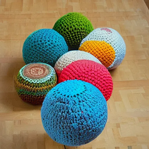 Image similar to crocheted world