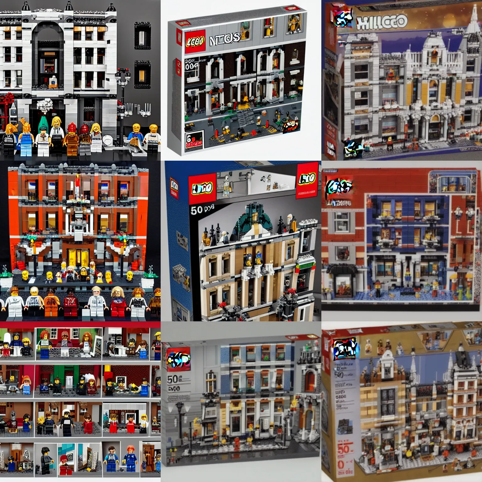 Prompt: eyes wide shut lego set 5 0 0 pieces detailed