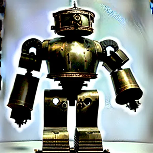 Image similar to bellator mechanicus ab antiquo romano fabro designatus. fantastica humanoideus, structura virtutis roboticae, intuitu inpendet. ultimate golem, embodiment of the legion. belli apparatus. perquam mina. alta definitio imaginis