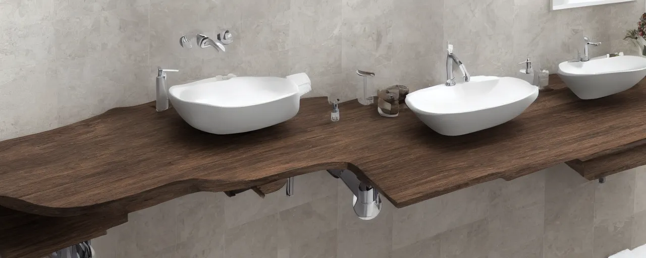 Image similar to English bathroom sink with two taps