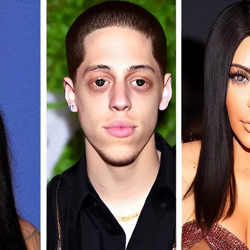 Prompt: love-child of Pete Davidson and Kim Kardashian,