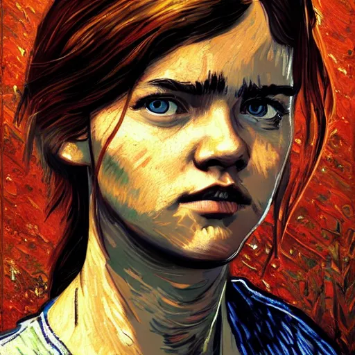 prompthunt: Abby Anderson (from The Last of Us Part II) in the style of  Vincent Van Gogh, masterpiece digital painting, 4k wallpaper, intricate  detail, beautiful, gorgeous, stunning, artstation