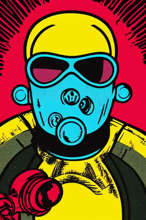 Image similar to fallout 7 6 retro futurist illustration art by butcher billy, sticker, colorful, illustration, highly detailed, simple, smooth and clean vector curves, no jagged lines, vector art, smooth andy warhol style