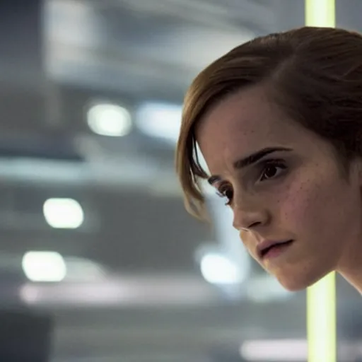 Image similar to a still of emma watson in iron man