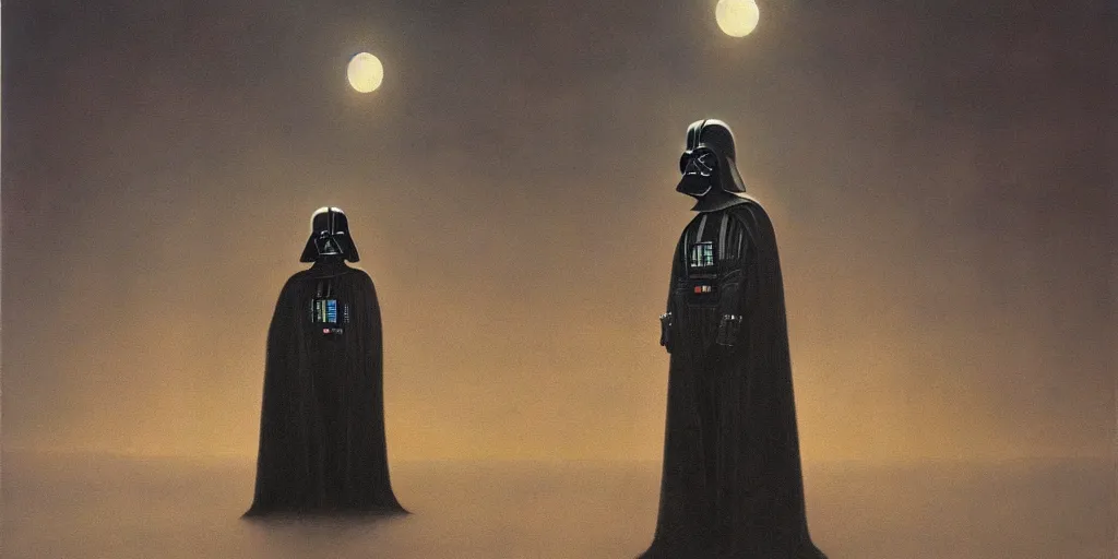 Prompt: darth vader, zdzisław beksinski