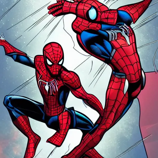 Prompt: iron man versus spider-man