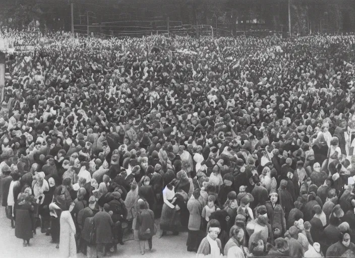 Image similar to huge crowd of thin people connected to a large single person via catheters by Aleksandr Deyneka and Andrei Popov,