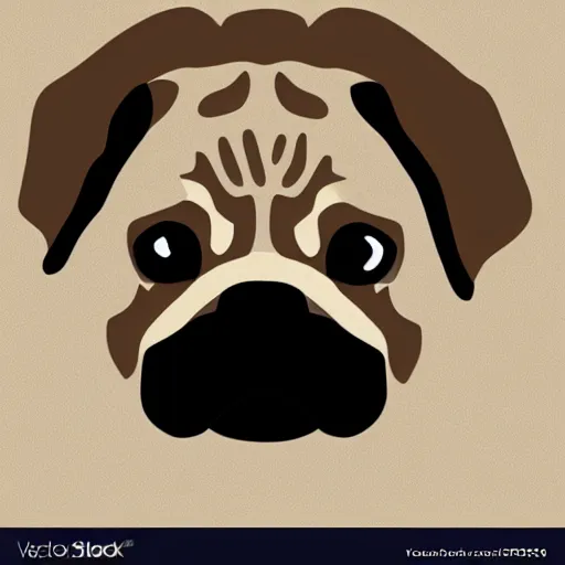 Image similar to cute pug color splash vector