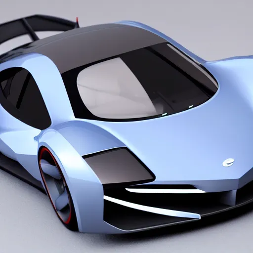 Image similar to render of futuristic supercar, realistic, clean, detailed, raytracing