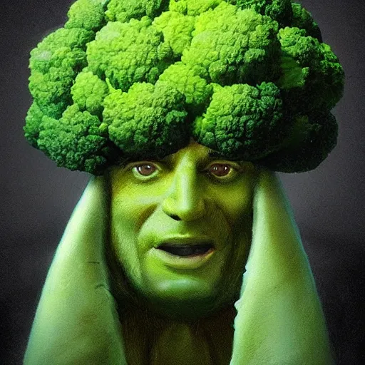 Prompt: a bodybuilder with a broccoli head in Rococo art, artstation, Greg rutkowski