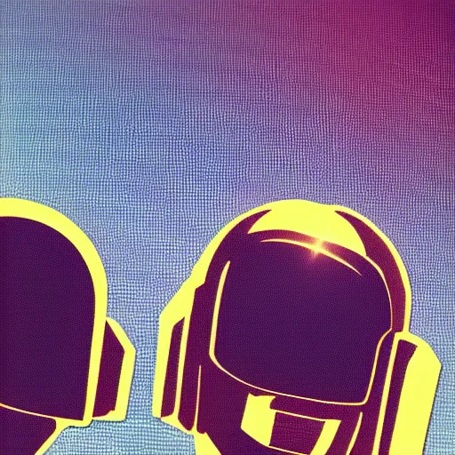 Image similar to daft punk concert in 1 bit art style