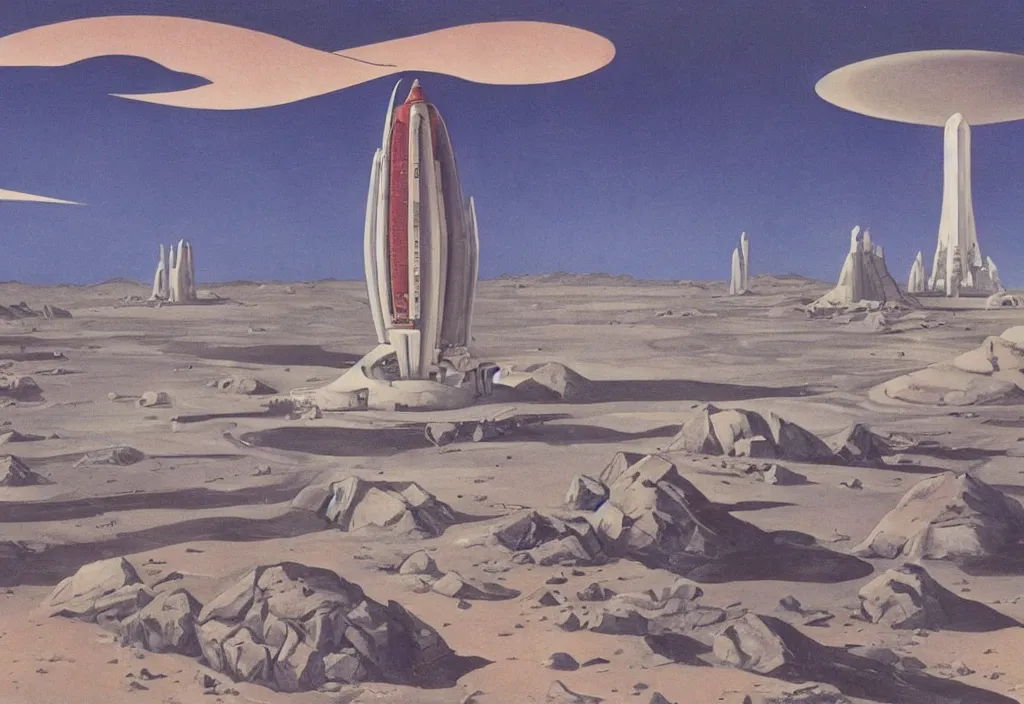 Image similar to Destination Moon, Rick Guidice, Chesley Bonestell, Lucien Rudaux, Rolf Klep, Fred Freeman, George Pal