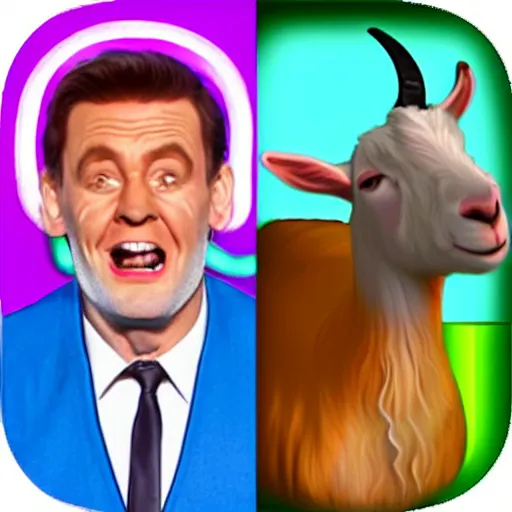 Image similar to itv game show the chase but with goats