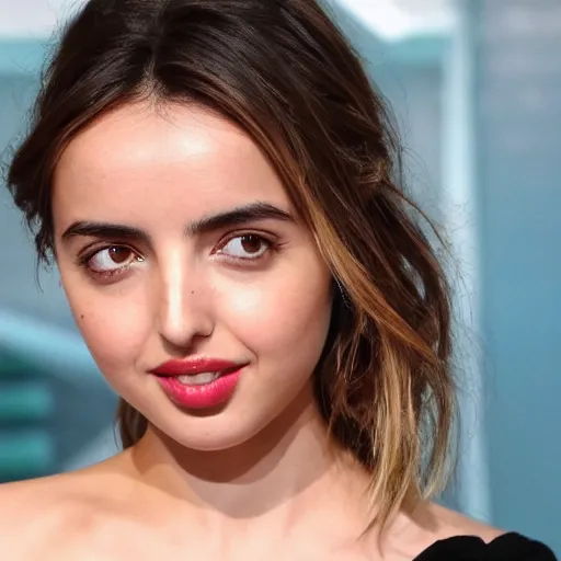 Prompt: ana de armas flirting with the camera,