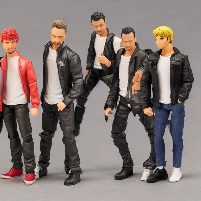 Prompt: detailed figures of the backstreet boys, first 4 figures, detailed product photo