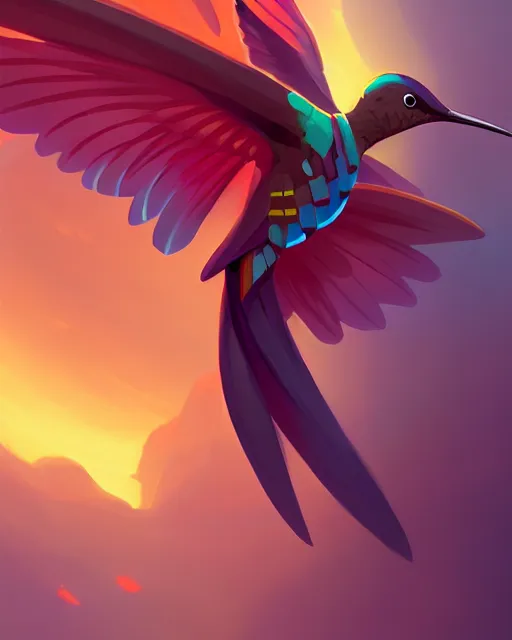 Image similar to hummingbird, dota matte painting concept art, official fanart behance hd artstation by james gilleard, jesper ejsing, lois van baarle, ilya kuvshinov