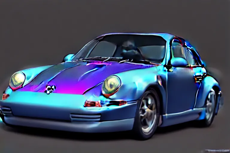 Prompt: iridescent Porsche 911, by Thomas Kincade, Richard Sigamani, 8k photorealistic, HD, high details, concept art, trending on artstation