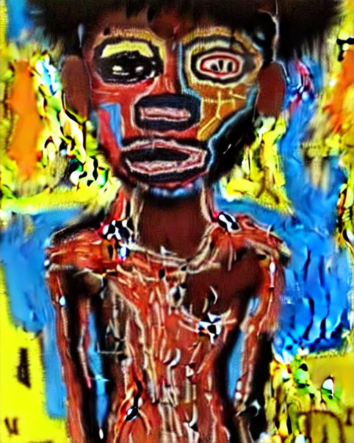 Prompt: stunning realistic portrait painting of a african dolls by jean - michel basquiat