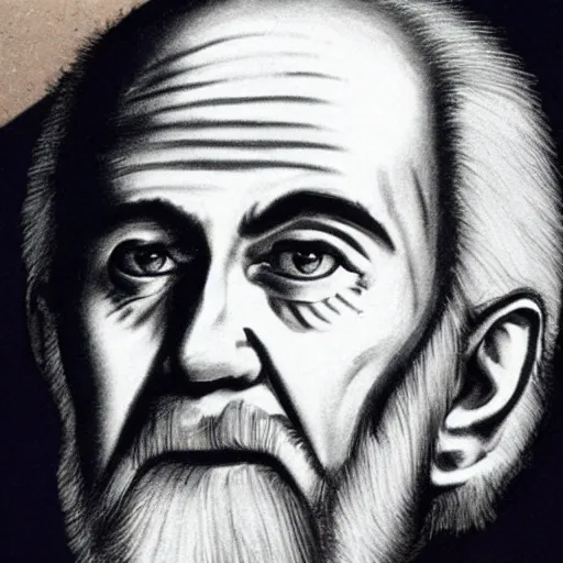 Prompt: george carlin drawn by michelangelo