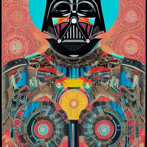 Image similar to Tristan Eaton, maximalism, victo ngai darth vader